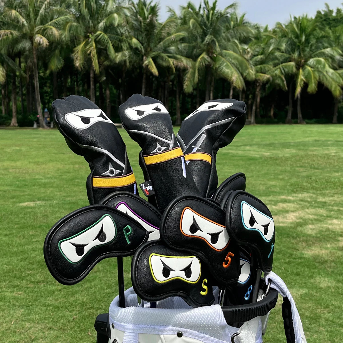Golf Club headcover Set Aliennana Black Ninja Driver Head Cover Fairway Golf Headcvoer Hybird Blade putter Mallet Putter Covers 250829