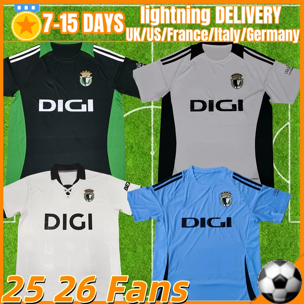 25 26 BURGOS Jerseys CF Home Away CAMISETA Soccer Jerseys BERMEJO MUMO LOCAL VISITANTE CURRO EDU ESPIAU MORANTE DANI OJEDA NAVARRO ATIENZA CAMISETA Football shirts