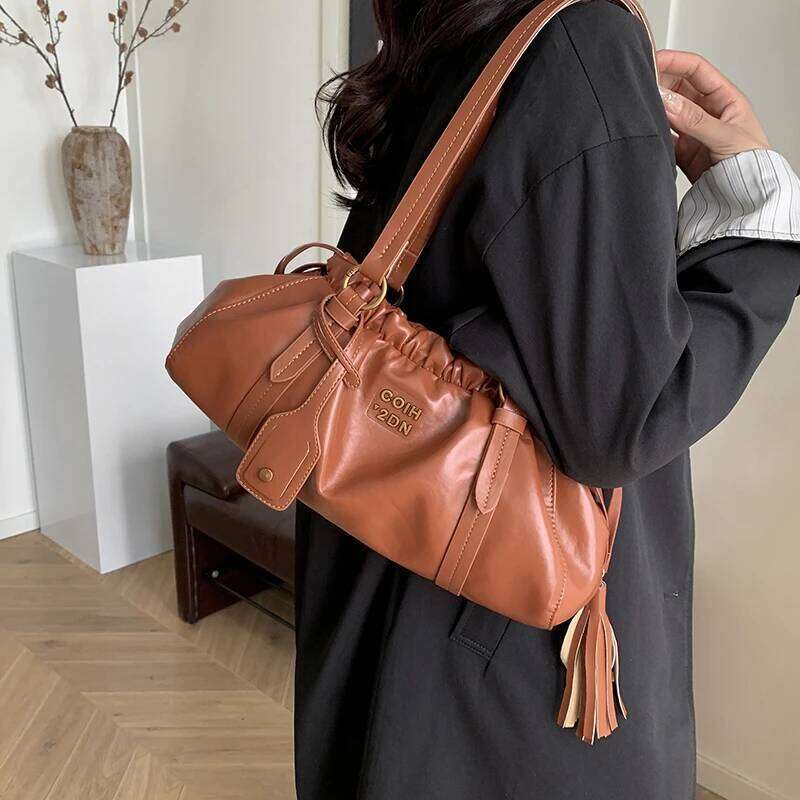Women's PU Leather Underarm Shoulder Designer Crossbody Fashion Brand Ladies Casual Tote Messenger Bag Handbag