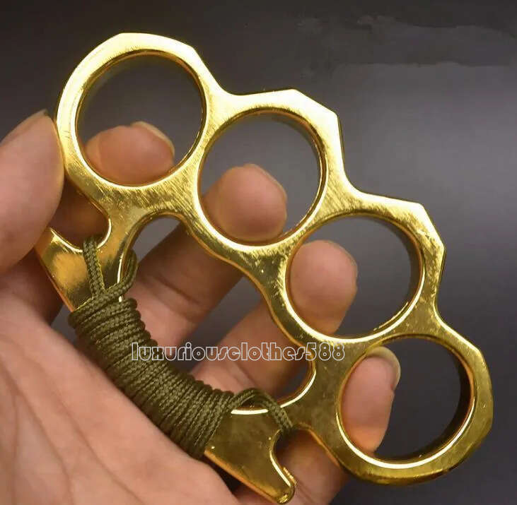 Factory direct ale 73G Thick Steel Bra Knuckle Duter with Rope Self Defene Peronal Security Women and Men Self-defene Pendant Top craftmanhip 2 9f