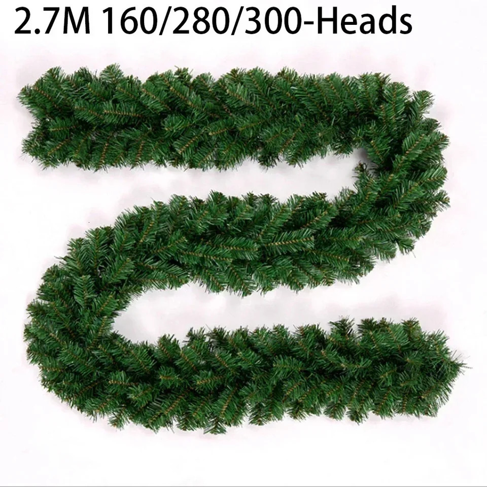 27M Artificial Pine Leaf Rattan Strip Green Christmas Garland Wreath Tree Decor Xmas Ornament 250820