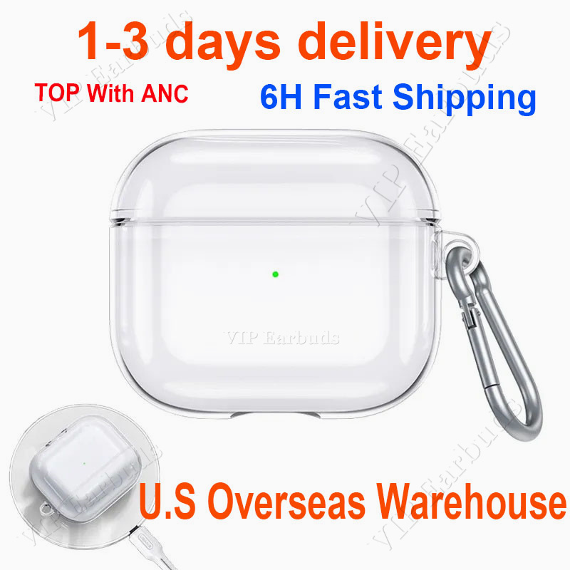 USA Stock For airpodspros airpodspro2 With ANC airpods 4 air pods2 pro 2 3 earbuds promax Headphone Solid Silicone Protective Earphone Cover Wireless Charging Cases