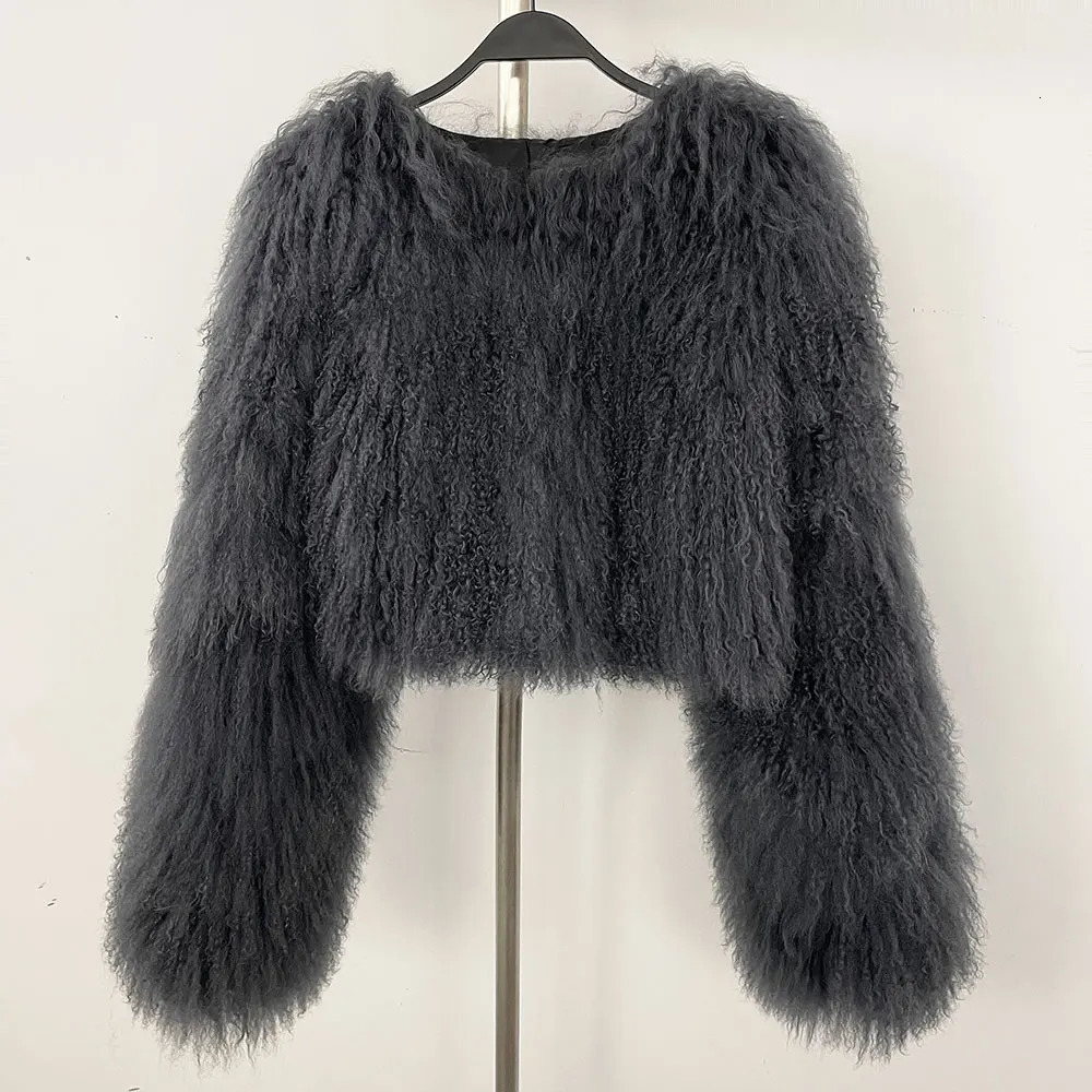 Real Mongolia Sheep Fur Women Winter High Quality Fashion Tibet Sheep Fur Jacket Arrival Natural Fur Coat American Fashion 250829