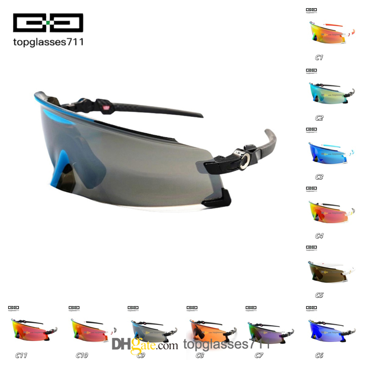 mens outdoor riding Polarizing sunglasses designer one piece oversized womans frameless glasses Ultralight titanium frame OO9471 with box multiple color options