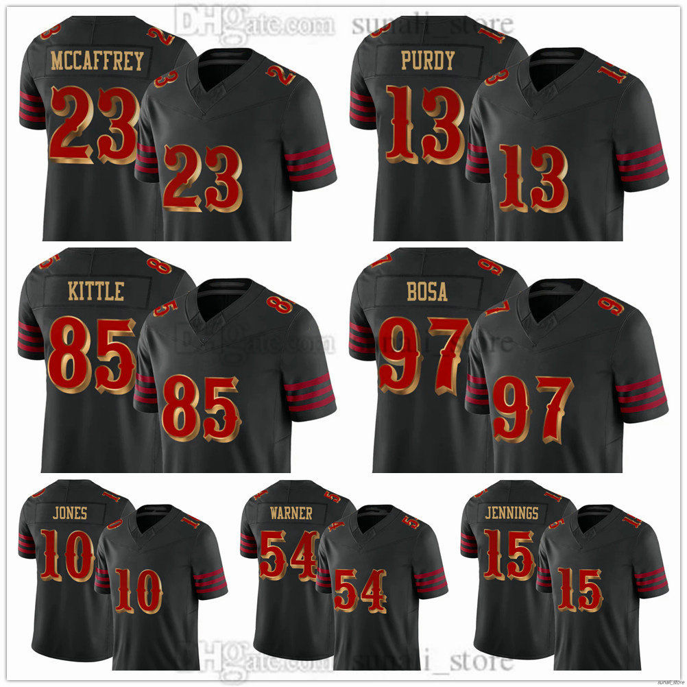 Custom 2026 Rivalries Men's Football Jerseys 23 Christian McCaffrey 13 Brock Purdy 97 Nick Bosa 85 George Kittle 54 Fred Warner 10 Mac Jones 15 Jauan Jennings Stitched