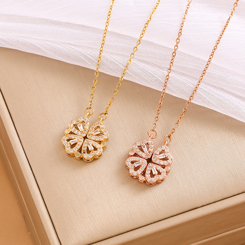 Jewelry Necklace For Women Multi-Wear Heart-Shaped Deformation Niche Design Temperament Four-Leaf Clover carefully crafted to suit a variety of scenes