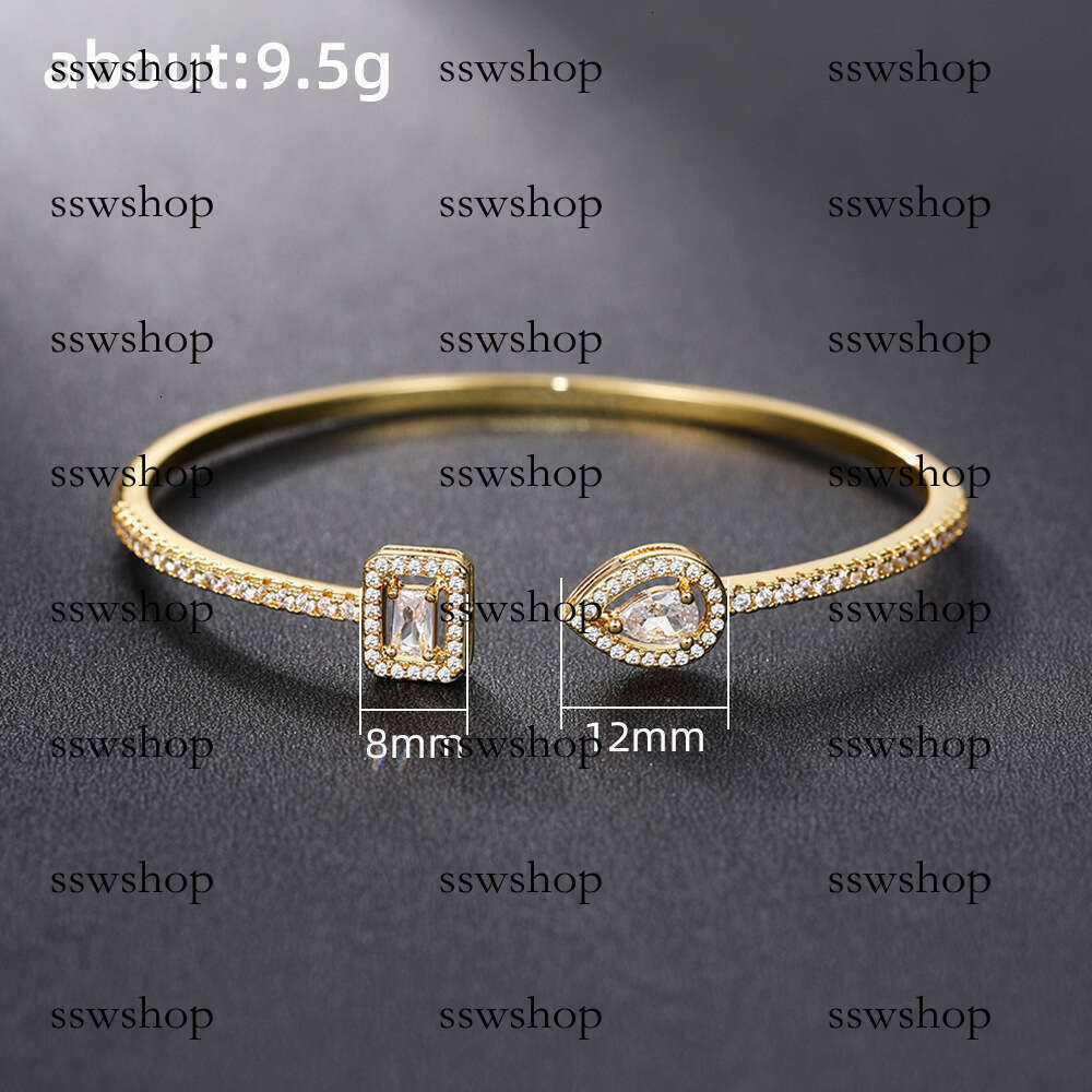 Open Trendy Ins Brass Zircon Bracelet Elegant Korean Version Simple Banquet Jewelry Gift