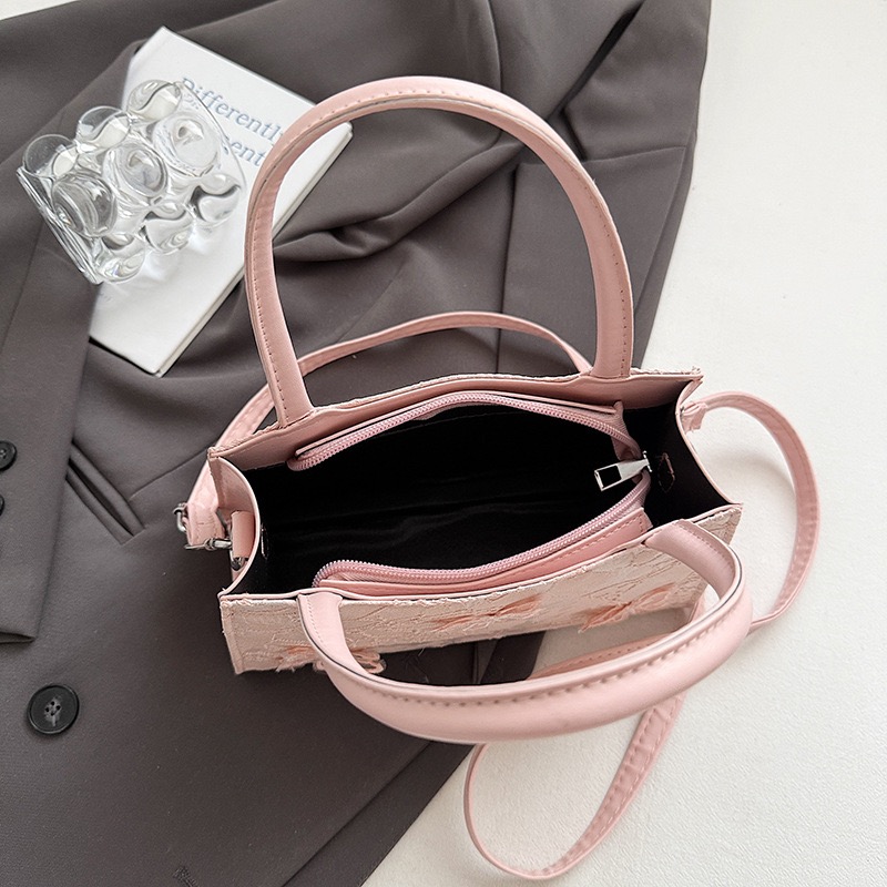 free shipping designer shoulder bags casual handbag Embroidery fashionable Tote bag for women 2025 new style grey