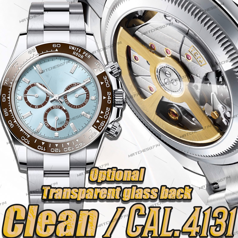 Clean Watch Mens Watch Designer Watches Men Super Quality Top Clean Factory 40mm Cal.4131 Movement Mechanical Watch 904L Sapphire Waterproof Transparent glass
