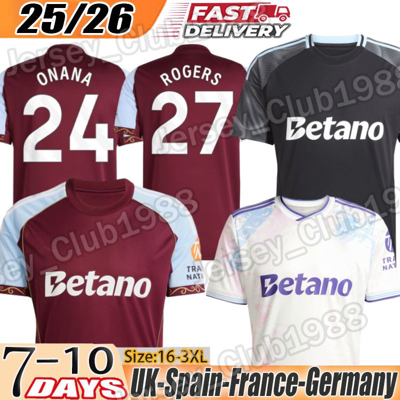 AsTOn Viilas 25 26 soccer Jerseys jersey Home Shirt Away DIABY PAU BAILEY Ian Maatsen KAMARA KONSA 2025 Football Shirt Fans Player Mens kids kit