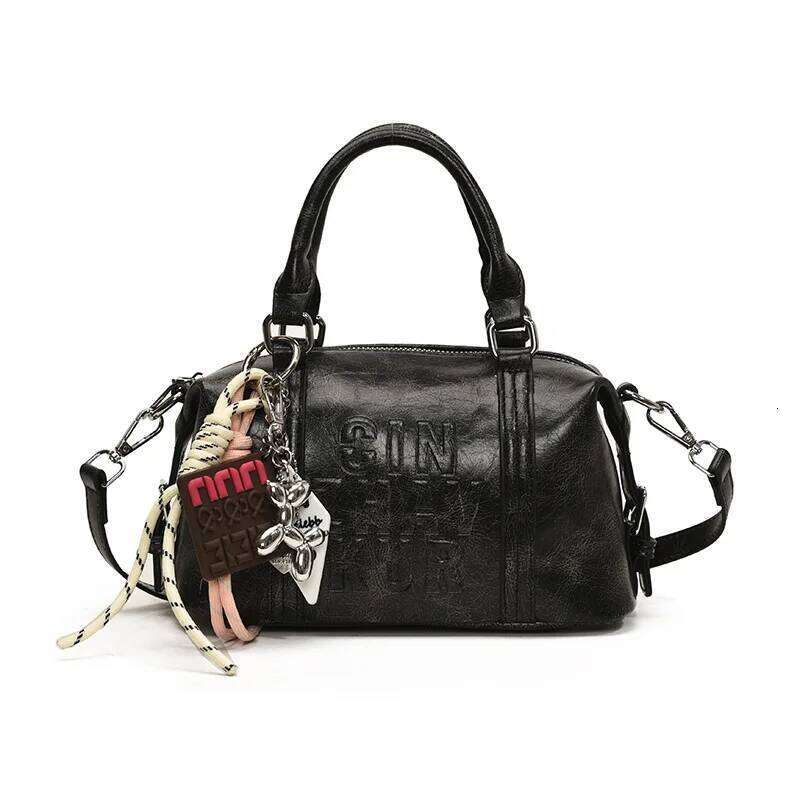 2025 Women's Minimalist Solid Color Stamped Letter Tote Bag Large Capacity Crossbody Shoulder Purse