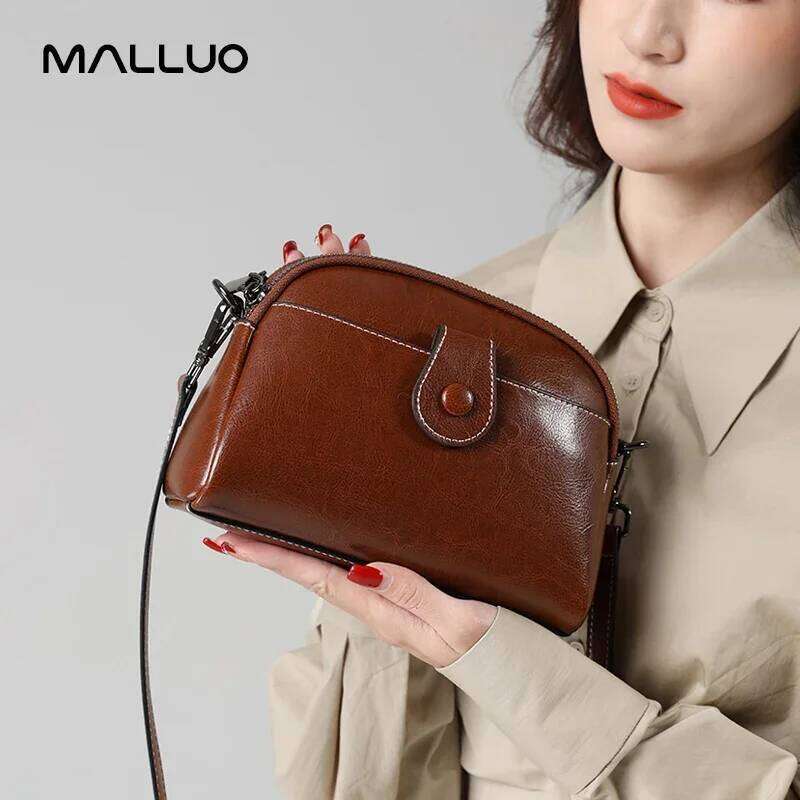 Cowhide Genuine Leather Messenger Bag Women Retro Versatile Shoulder Handbag Female Phone Crossbody Bags For Ladies Purse