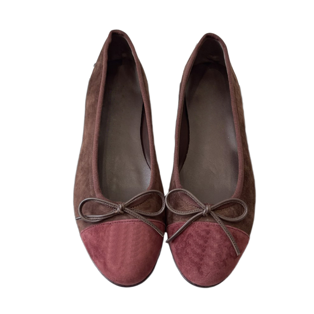 Suede Ballet Flats Bow Sandals Designer Ballerina Shoes Women Velvet Loafers Cap Toe Flat Pumps Fashion Wedding Party Dress Shoes 35-42 Top quality