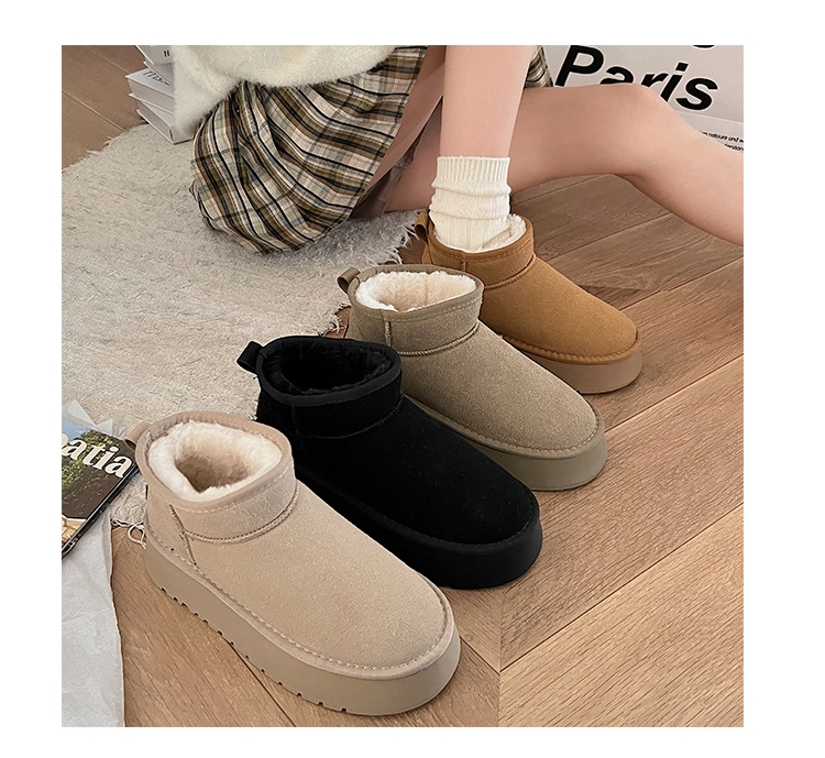 Designer thick-soled anti-slip snow boots for women 2025 New fashion autumn and winter one-step fleece and thickened warm cotton shoes Free shipping