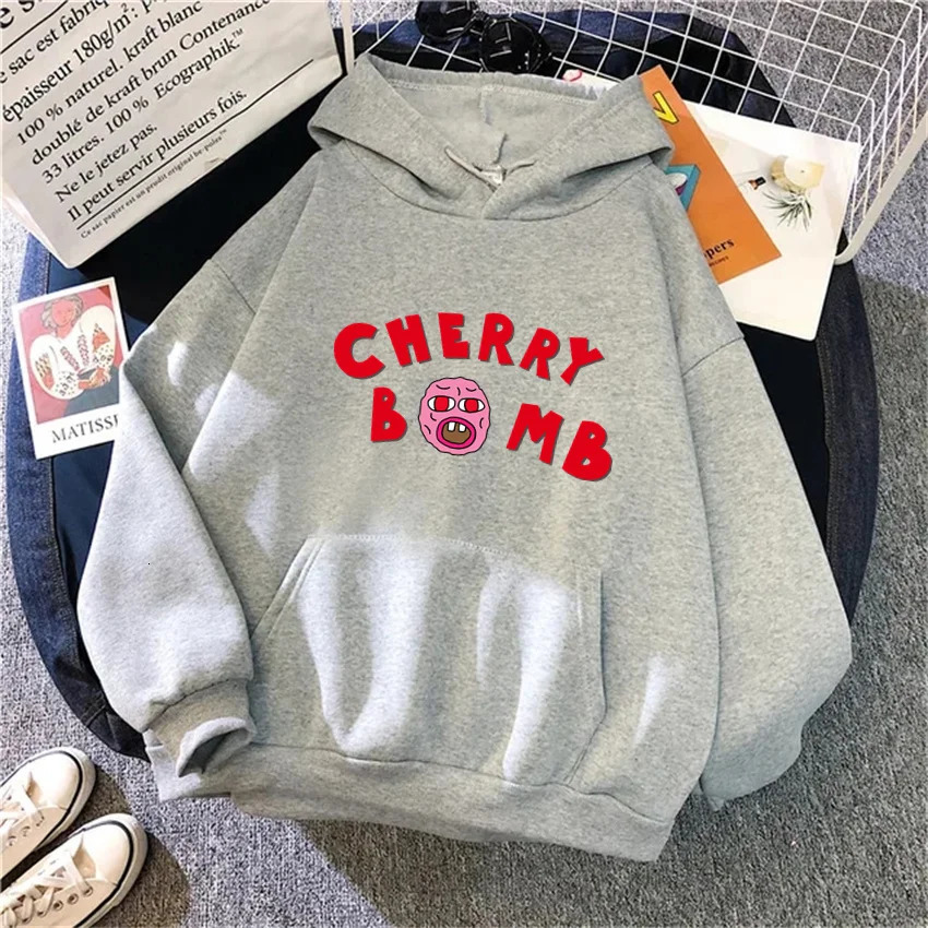 Winter Womens Hoodie The Creator Cherry Bomb Graphic Vintage Hip Hop Sweatshirts Casual Streetwear Unisex Pullover Women Hoodies 250818