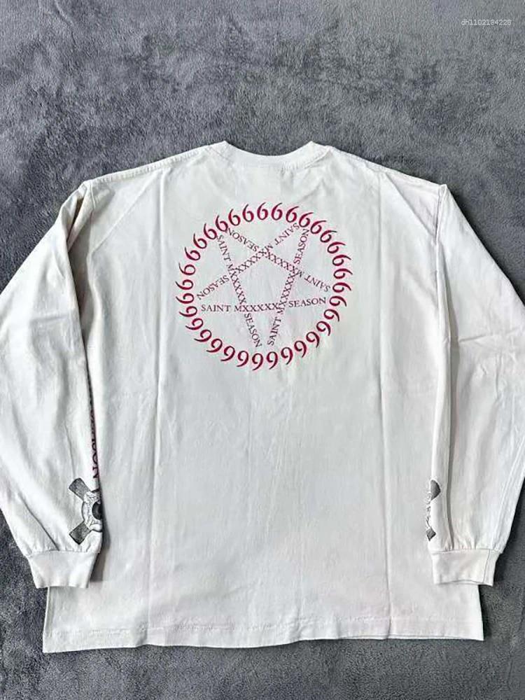 Men's T Shirts Vintage Clothing Retro Classic Graphic Printed Loose Long Sleeve Harajuku Gothic Casual Oversized Cotton Shirt Men Women