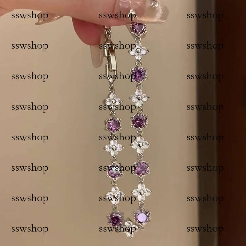 Korean Style Zircon Flower Light High-end Bracelet Versatile Exquisite Fashionable Elegant Jewelry Design Sense Niche