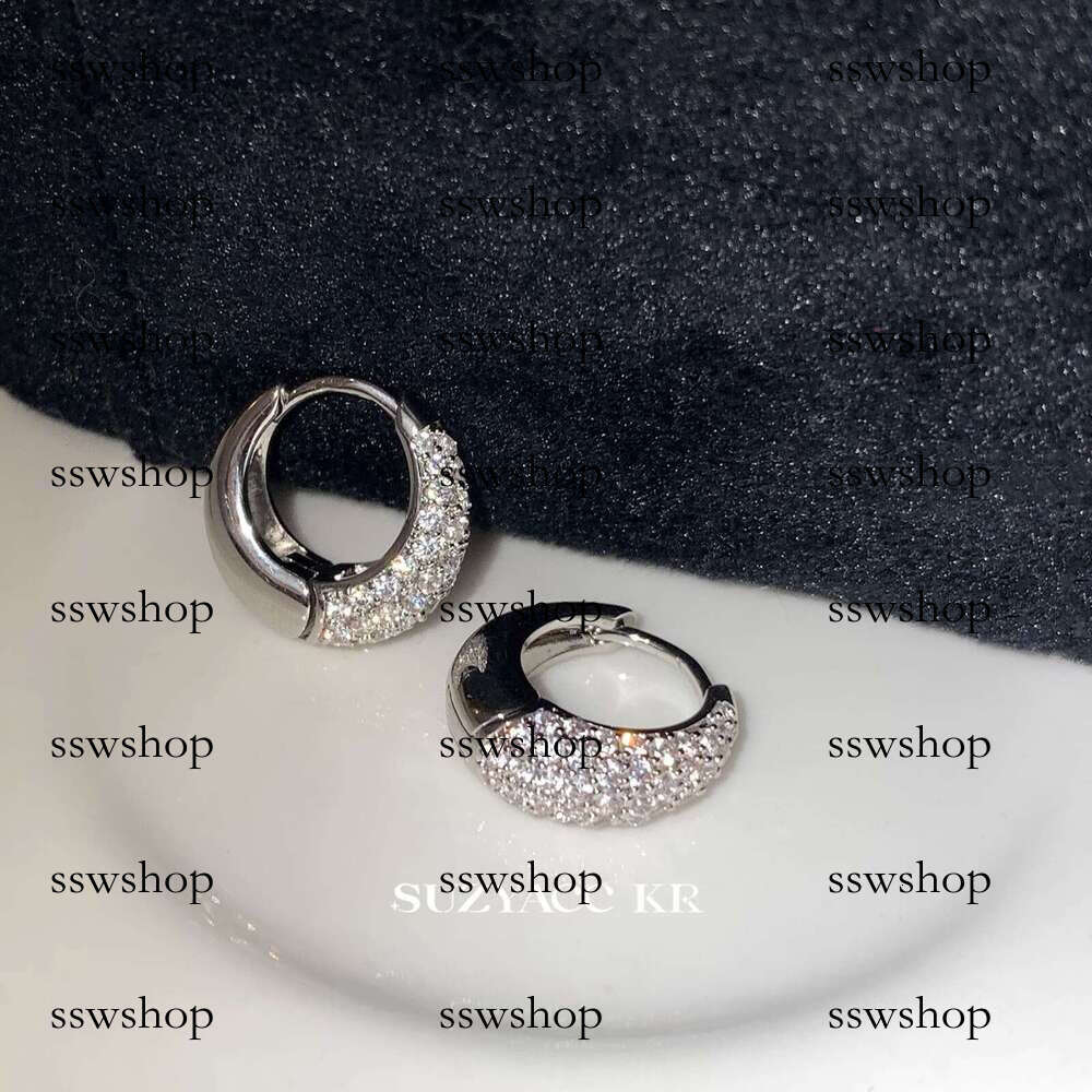 Suzyacc KR Ultra Shiny Zircon Full Dia Hoop 2025 New Style Elegant High-end Earrings