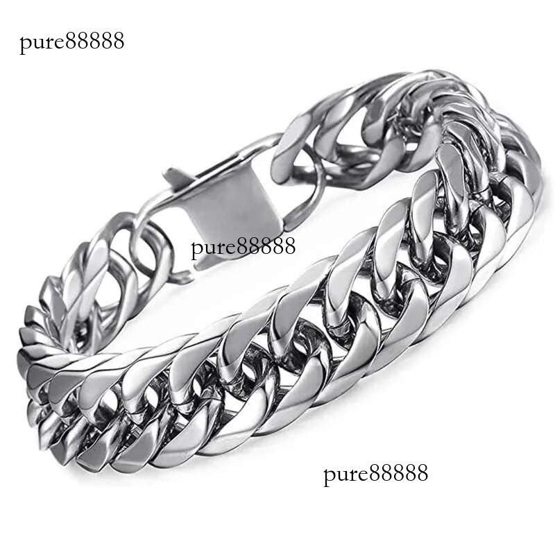 HNSP 8mm-14mm Thick Stainless Steel Bracelet For Men Jewelry Hand Chain Punk Male Accessories
