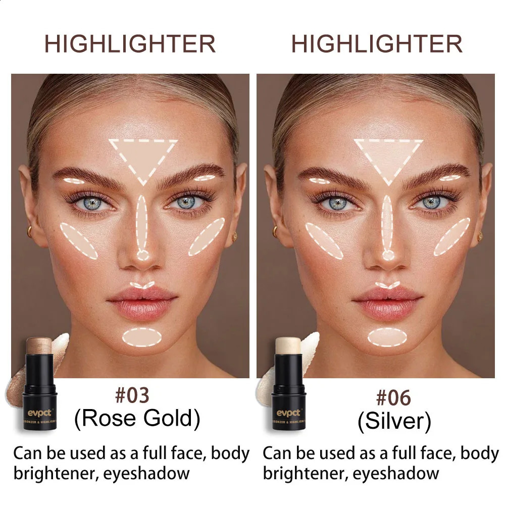 Highlighting Bronzer Stick Bright powder blusher concealer Makeup for lasting correction of nose shadow contour y250219