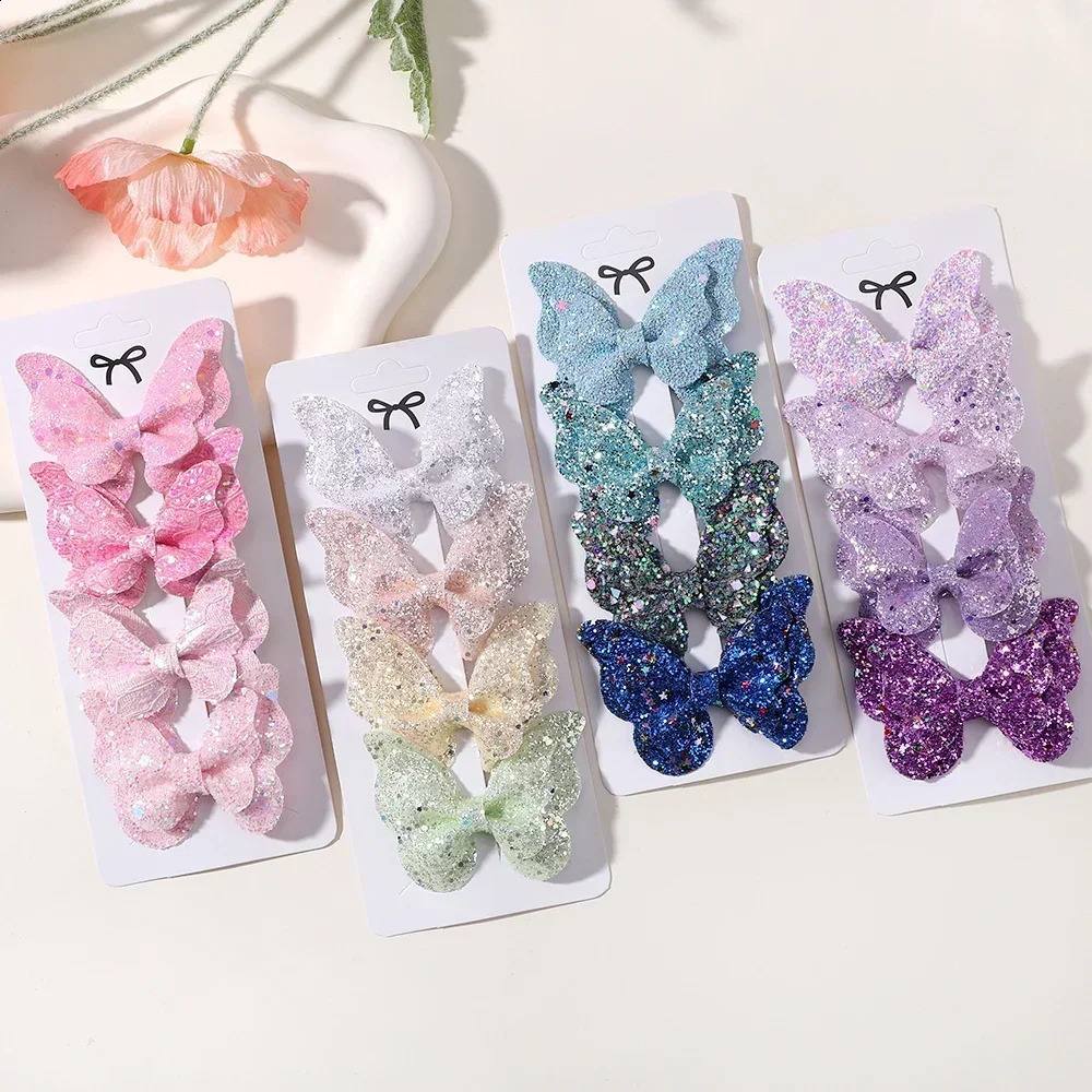 245Pcs Girls Cute Sequins Double Butterfly Hair Clip Bow Hairpins DIY Headwear Decor Hairgrip Toddler Accessories 250218