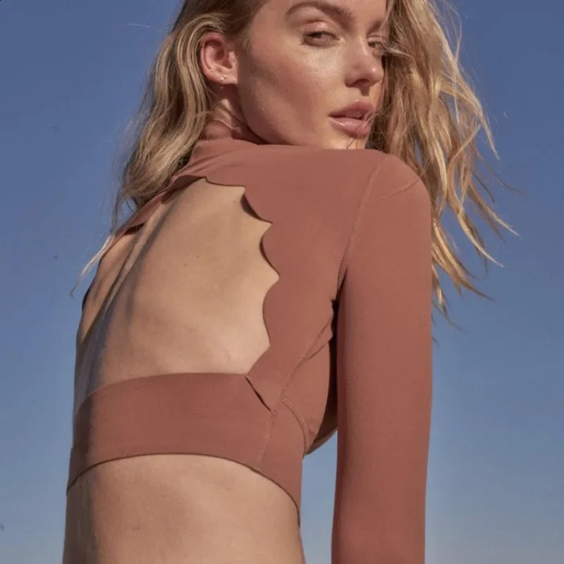 Set Long Sleeved Backless Sexy Fitness Running Womens Sports Top High Waisted Lifting Buttocks Tight Pants European Size 250226