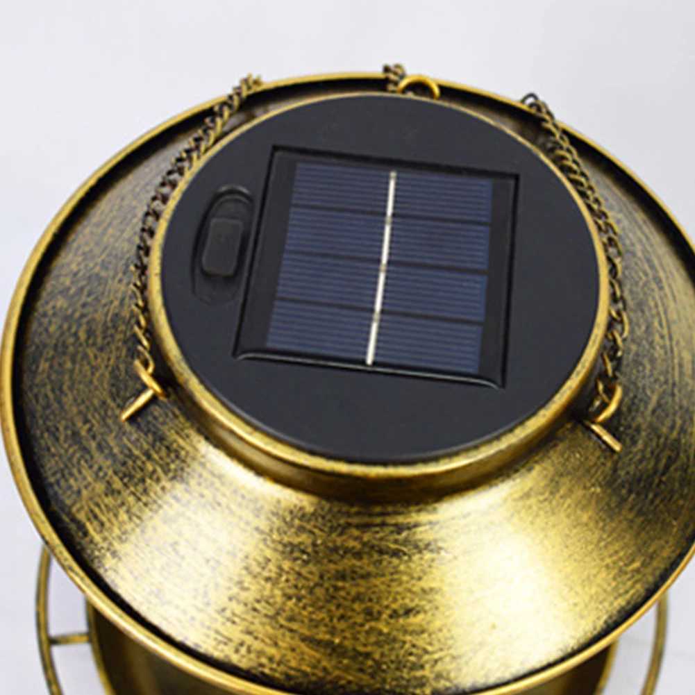 Solar Energy Bird Feeder Waterproof Solar Light Wild Hanging Bronze Metal Tray Solar Lantern for Outdoors Garden Tree DecorationC250301