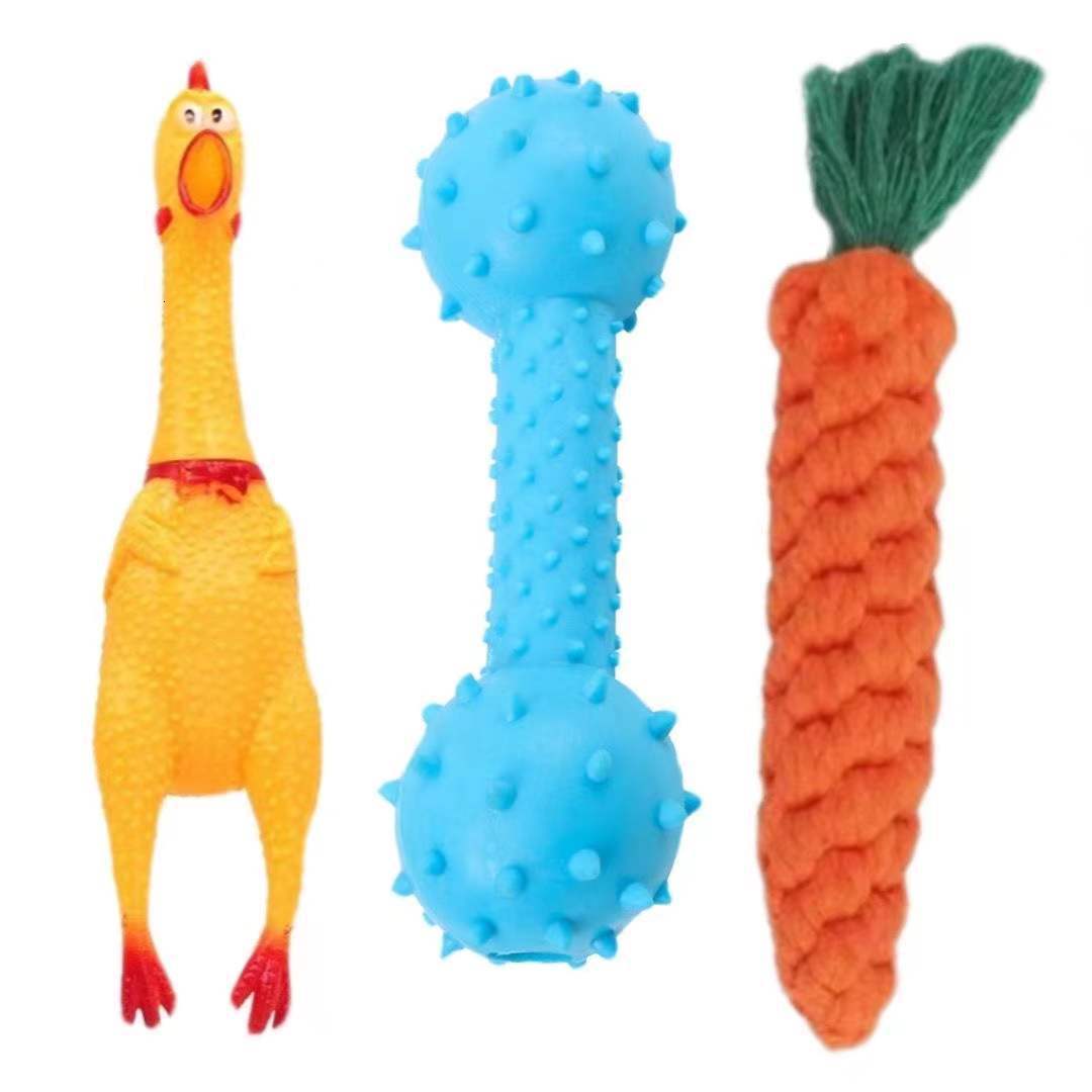 100pcs Vinyl Bite Resistant Simulated Sound Making Pet Small Dogs Grinding Teeth Cleaning Training Chew Toys