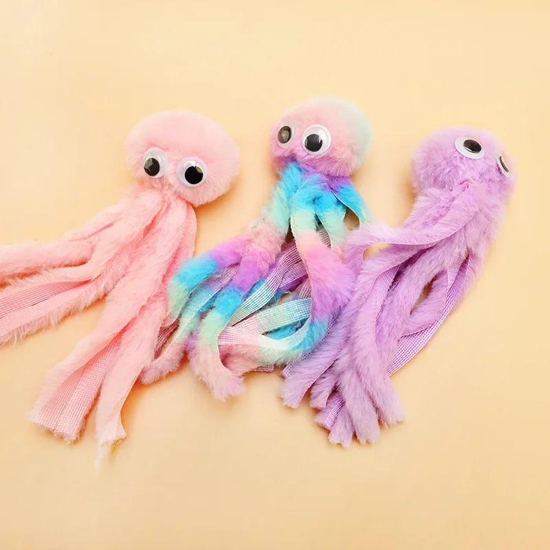 Cat Toy Cute Octopus Plush Toy Bite Resistant Teeth Interactive Play Pet Supplies