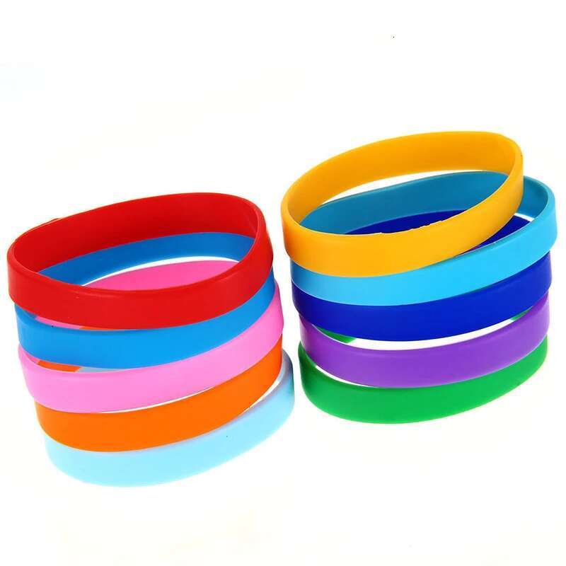 1PC Men/Women Fashion Silicone Sport Bracelet Wristband Rubber New Stretchy Flexible Wrist Band Sports Casual Bangle