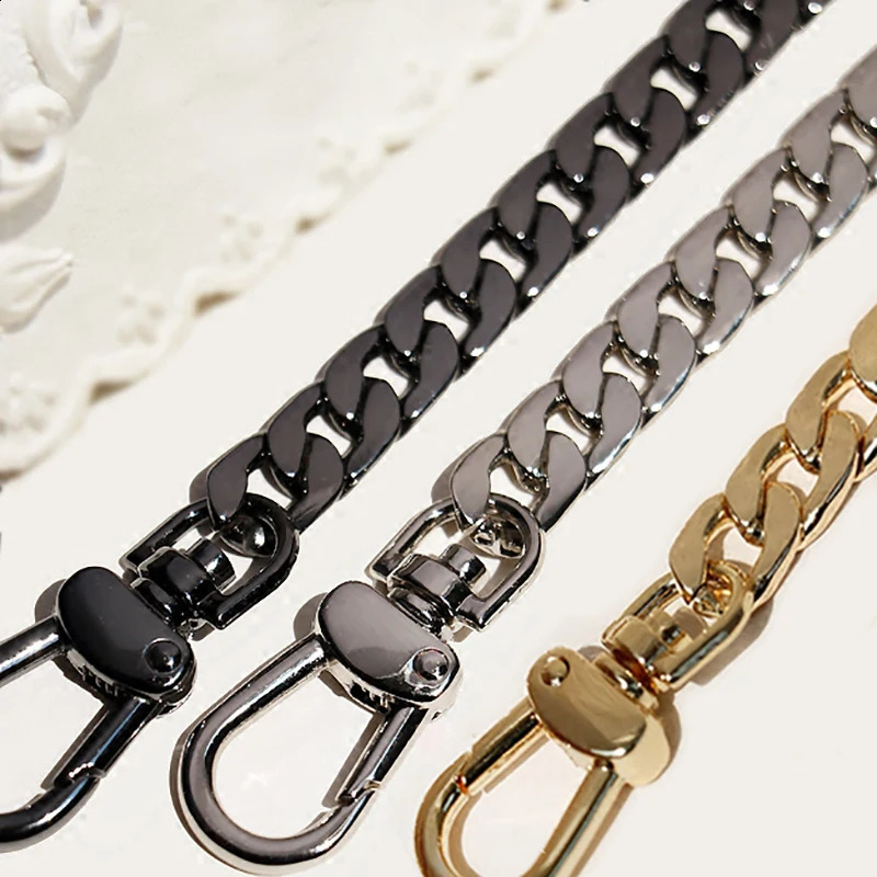 9mm Metal Replacement Chains Shoulder Bags Straps Handles DIY 40cm-140cm Gold Silver Gun Black Brushed Bronze Bag Handles 250227