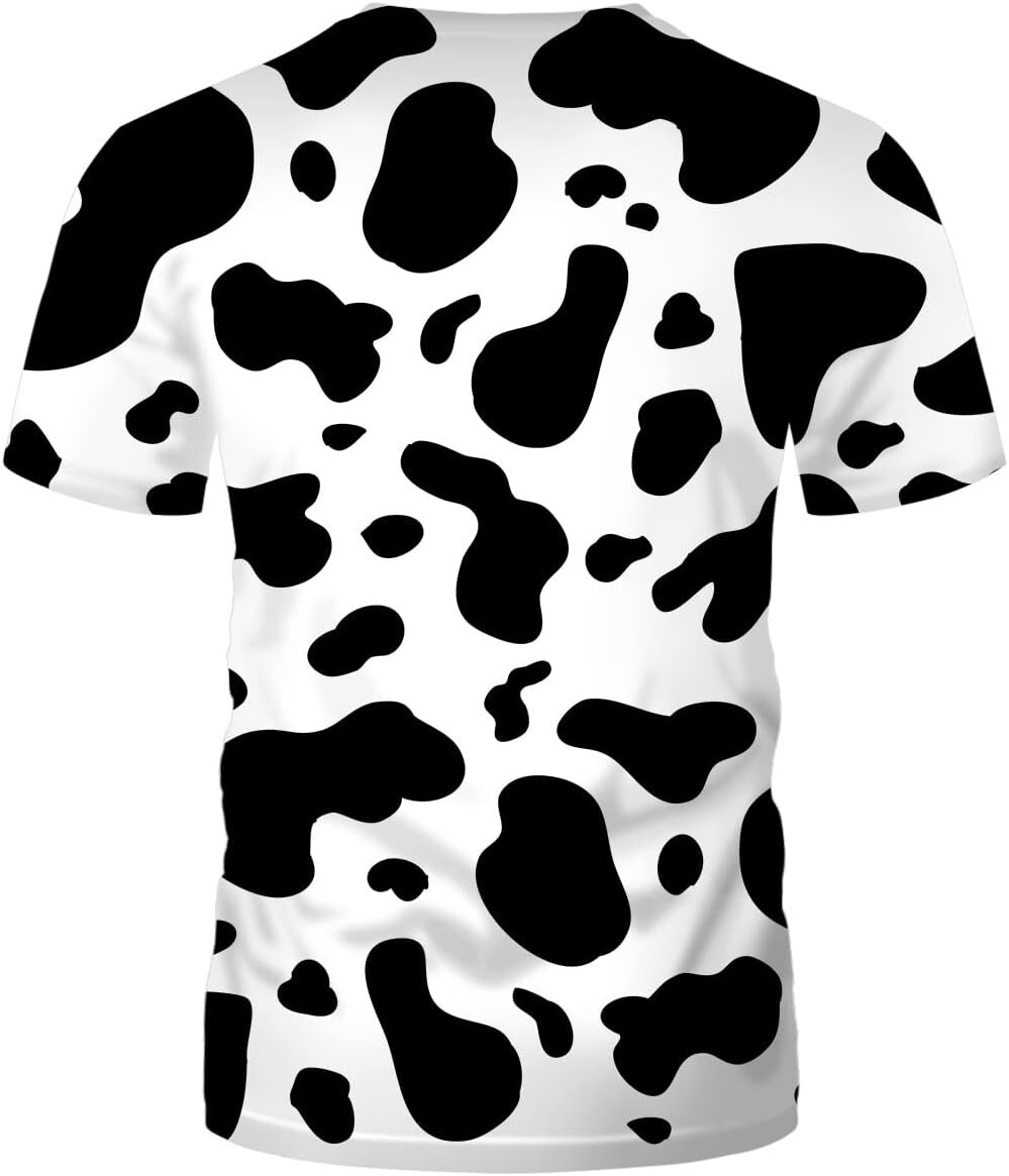 Mens T shirt Men Women 3D Cow Print Funny Short Sleeve Tshirts Fashion Crewneck T-Shirts tee Casual tops summer clothes Cute pattern