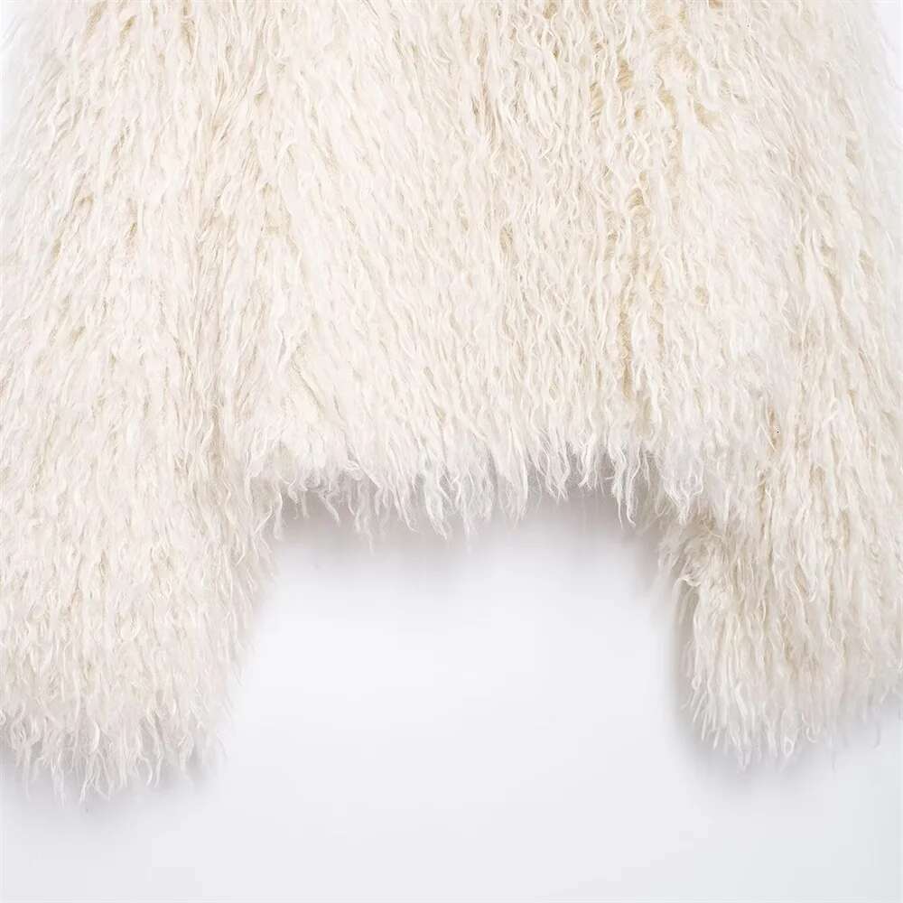 2024 RARF Winter New Product Women's Fashion Casual Plush Long Sleeve Round Neck Short Loose Coat