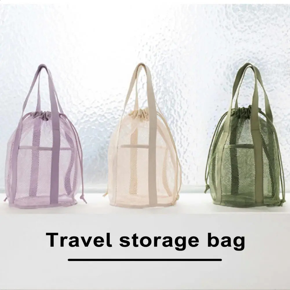 Travel Toiletry Bag Shower Bag Organizer Capacity Mesh Toiletry Cosmetic Bag Organizer for Travel Foldable for Essentials 250305