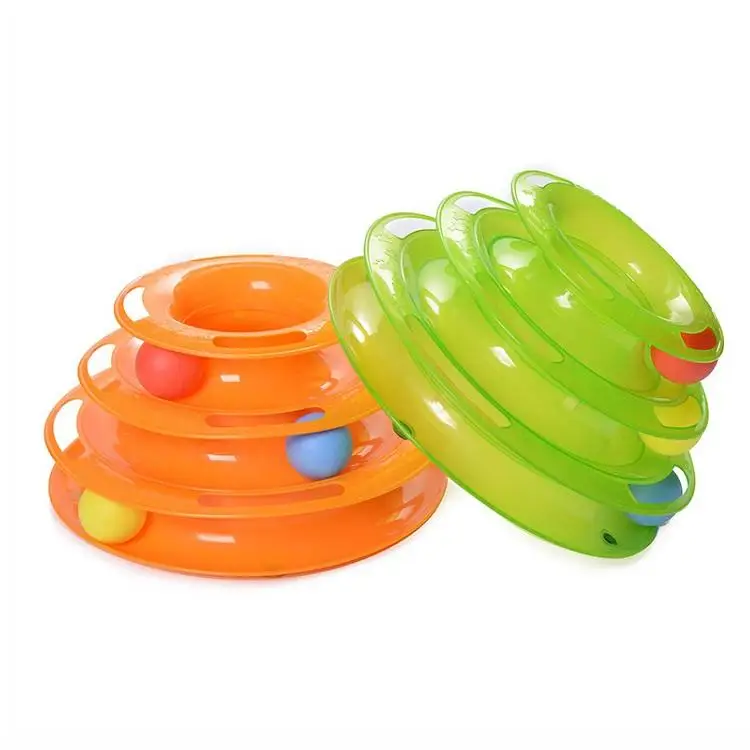 Interactive Tower Cat Toy Turntable Roller Balls Toys for Cats Kitten Teaser Puzzle Track Toy Pets Training Supplies Accessories