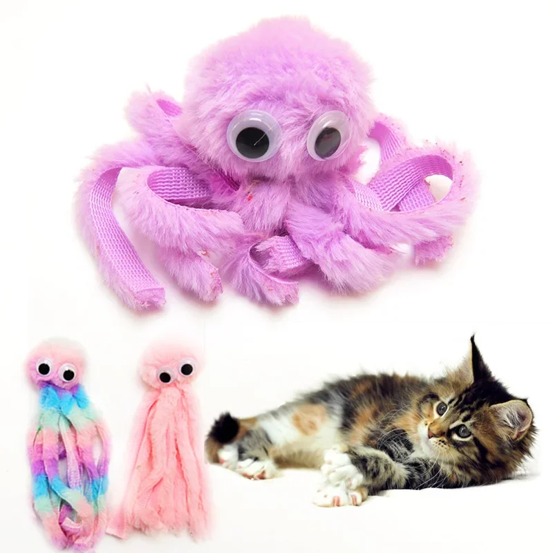 Cat Toy Cute Octopus Plush Toy Bite Resistant Teeth Interactive Play Pet Supplies