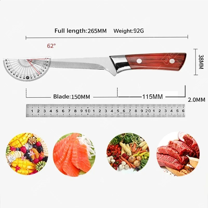 Professional Hand Forged Fillet Knife Boning Knife Bone Meat Fruit Fish Vegetables Chef Knife Stainless Steel Kitchen Knives 250225