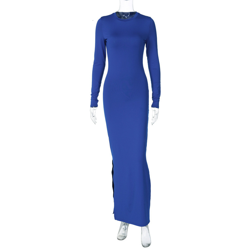 Women's 2023 Winter New Fashion Sexy Slim Fit Split Long Sleeve Dress