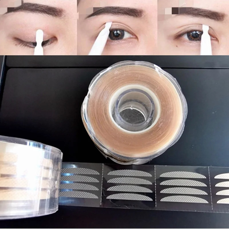 360/600pcs Invisible Double Eyelid Tape Heart Round Roll Mesh Breathable Invisible Double Eyelid Patch Clear Big Eye Beauty Tool 250224