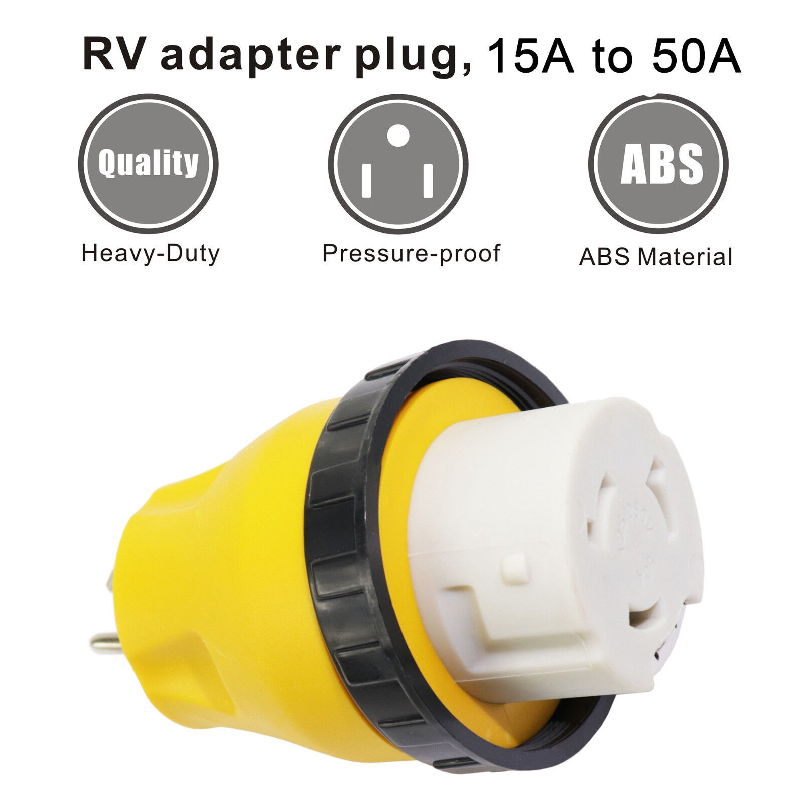 15Amp Male and 50Amp,30Amp to 30Amp Female 125V Power Cord Plug RV Boat Marine Adapter