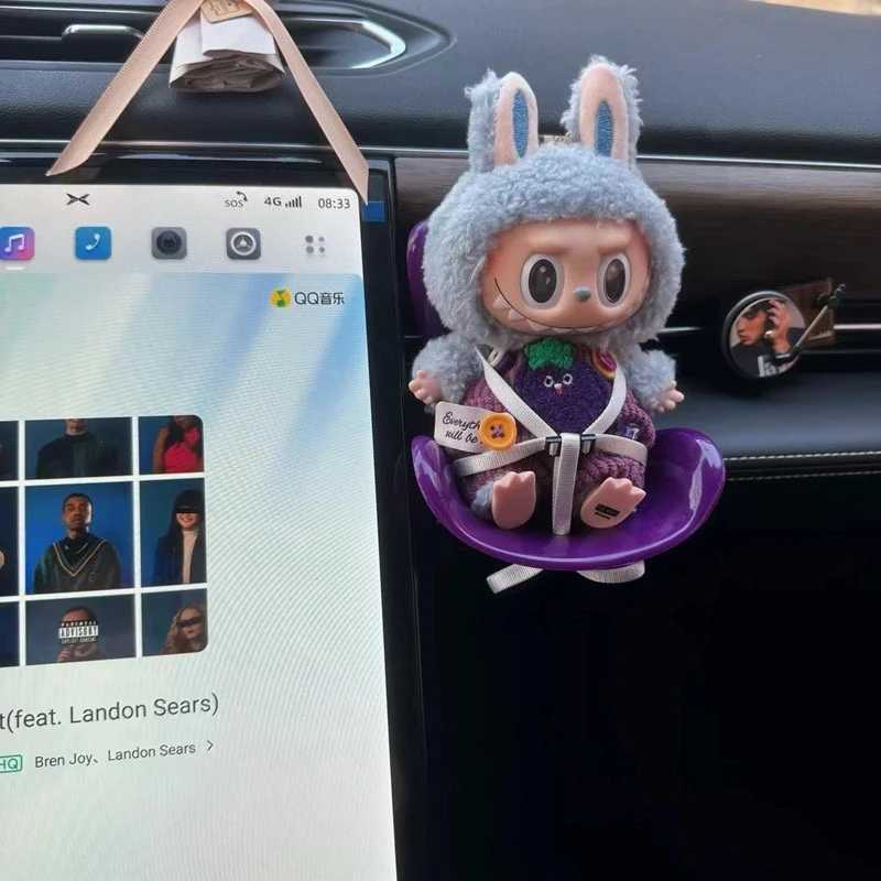 new 15-17cm doll Seat Labubu Doll Safety Seat Cute Doll Air Outlet Aromatherapy decoration high-grade Car Interior Decoration W250301