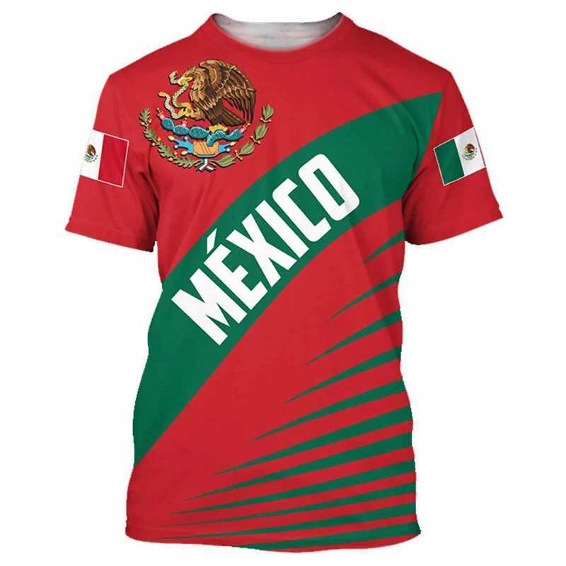 Men's T-Shirts Summer Mexico T-Shirts Mexican Flag 3D Print Streetwear Men Women Fashion Oversized Short Sleeve T Shirt Kids Tees Tops Clothing J