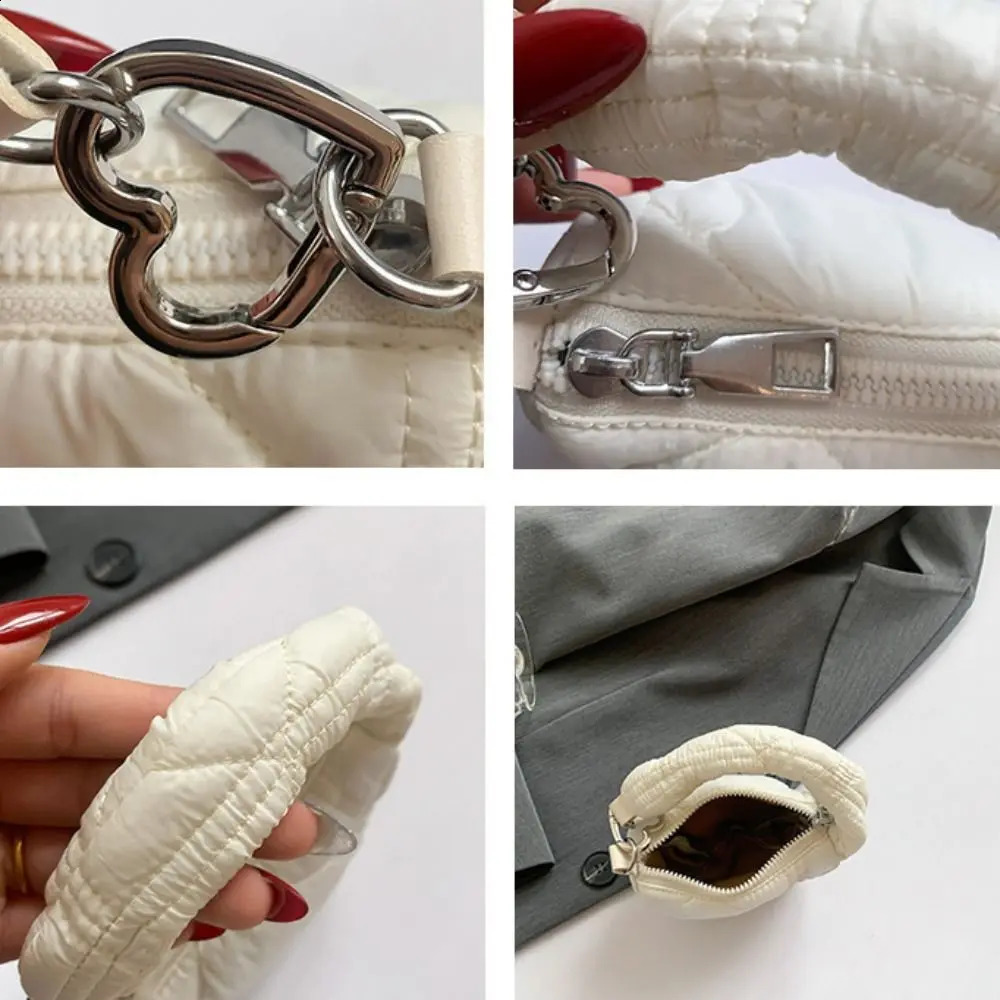 Cute Solid Color Pleated Cloud Mini Handbag Sling Pendant Quilted Small Wallet Key Bag