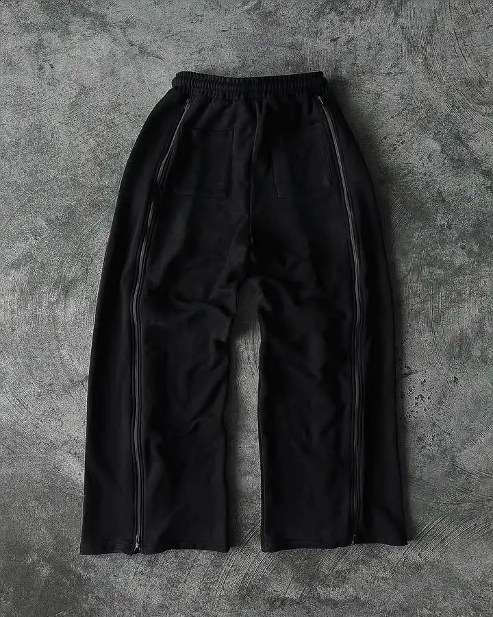 American Retro Tenthseries Sweatpants Y2K Mens Womens Hip Hop Zipper Retro Baggy Pants Casual Drawstring Pants 250228