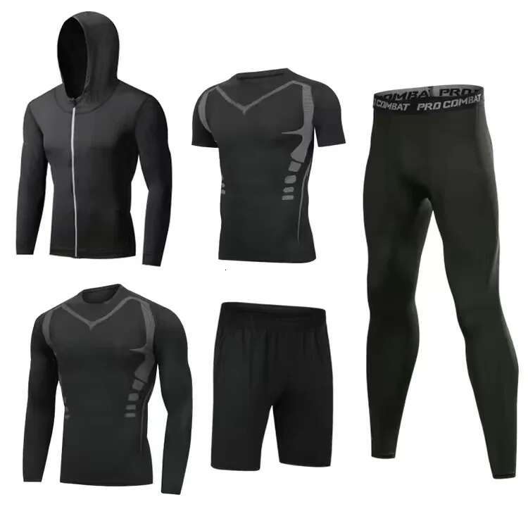 Sport Tracksuit Men's Compression Running Set Gym Basketball Clothes Jogging Tights Fiess Sportswear Windbreaker Leggings Suit
