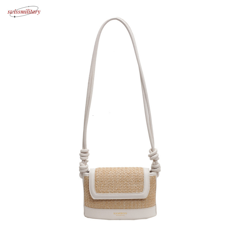Bags Straw Woven for Women's Summer Luxury 2025 New Seaside Vacation Beach Single Shoulder Diagonal Span Small Square Bag #swissmilitary