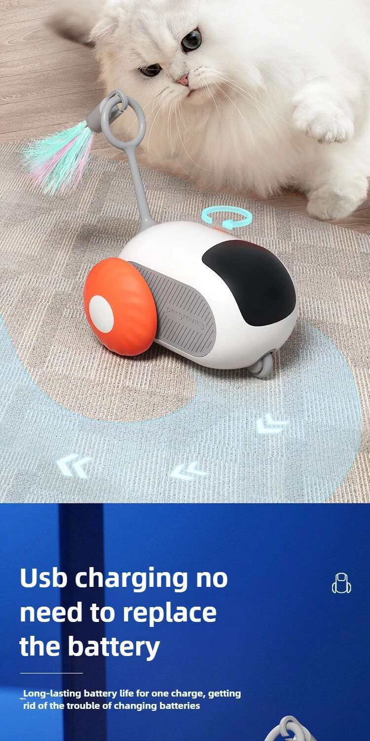 Update Intelligent Sports Car Remote Control Electric Toys Entertainment Fun Pet Mice Interactive Feathers Cat Sticks Kitten Toy
