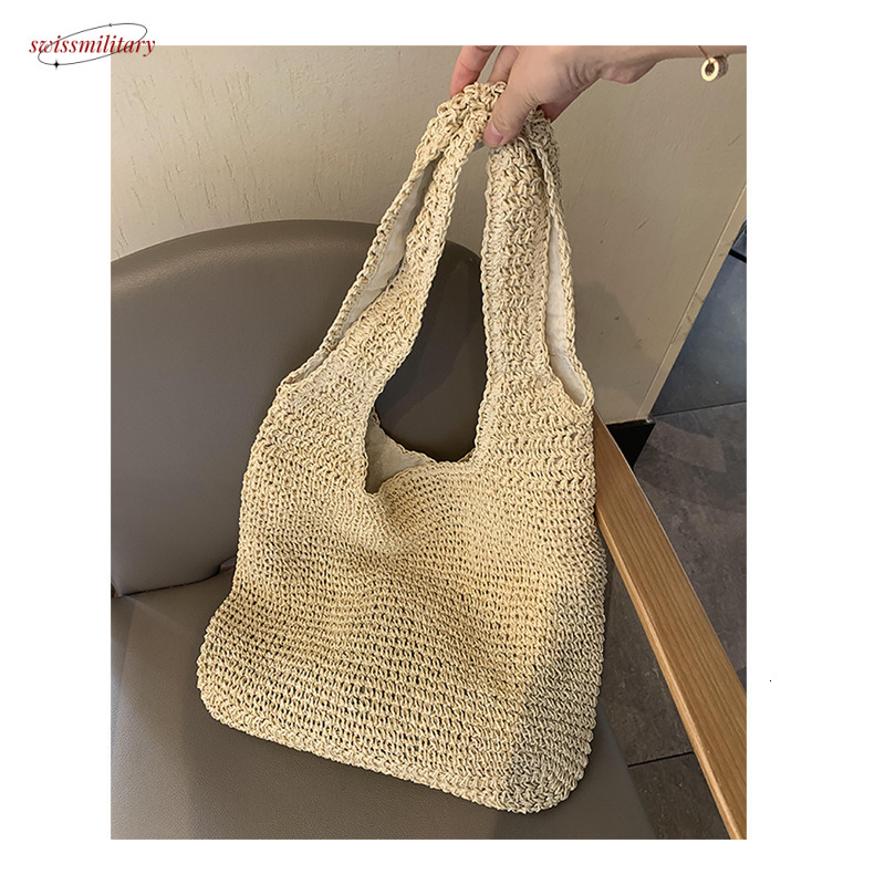 Straw for women 2025 summer vacation beach shoulder bag, forest series handmade woven bag #swissmilitary