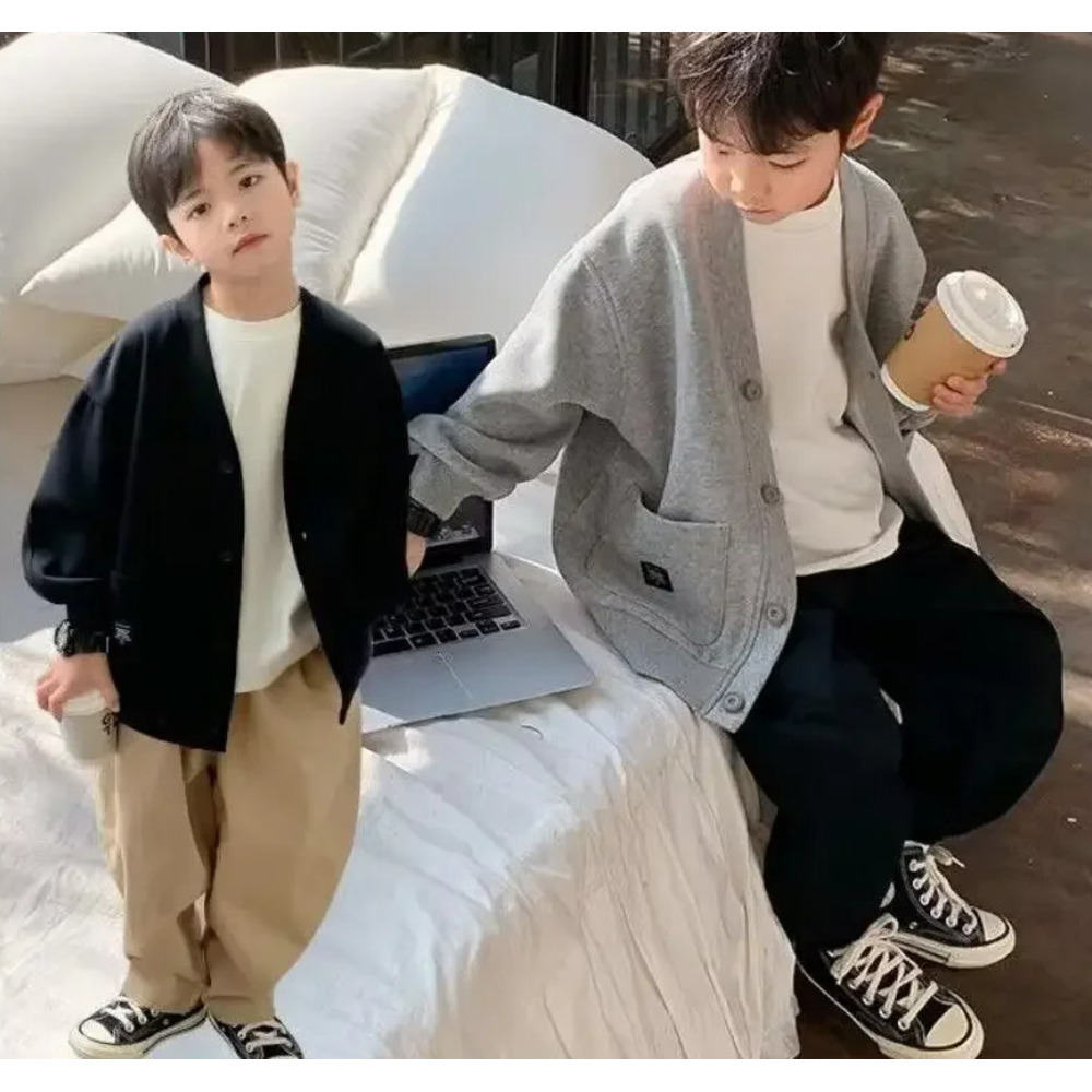 Ddmyshoesvip Spring Autumn Jacket Tops Children Baby Knitwear For Boys Girls Kids Knitted Sweaters Cardigan Outerwear