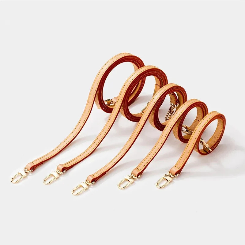 1cm Width Genuine Vachetta Leather Non-adjustable Bag Strap Shoulder Belt For er Women Handbag Lady Pochette 59-120cm Long 250227